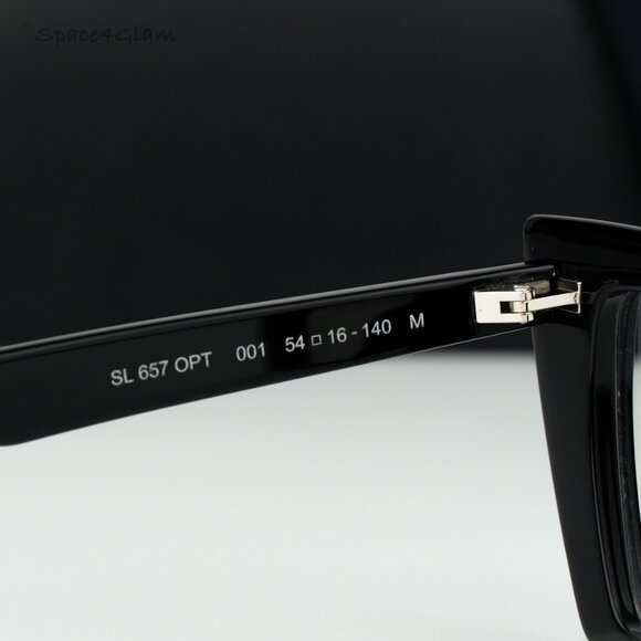 BRAND NEW Saint Laurent Women Eyeglasses Black Demo Cat Eye SL657 OPT 001 - Picture 6 of 9